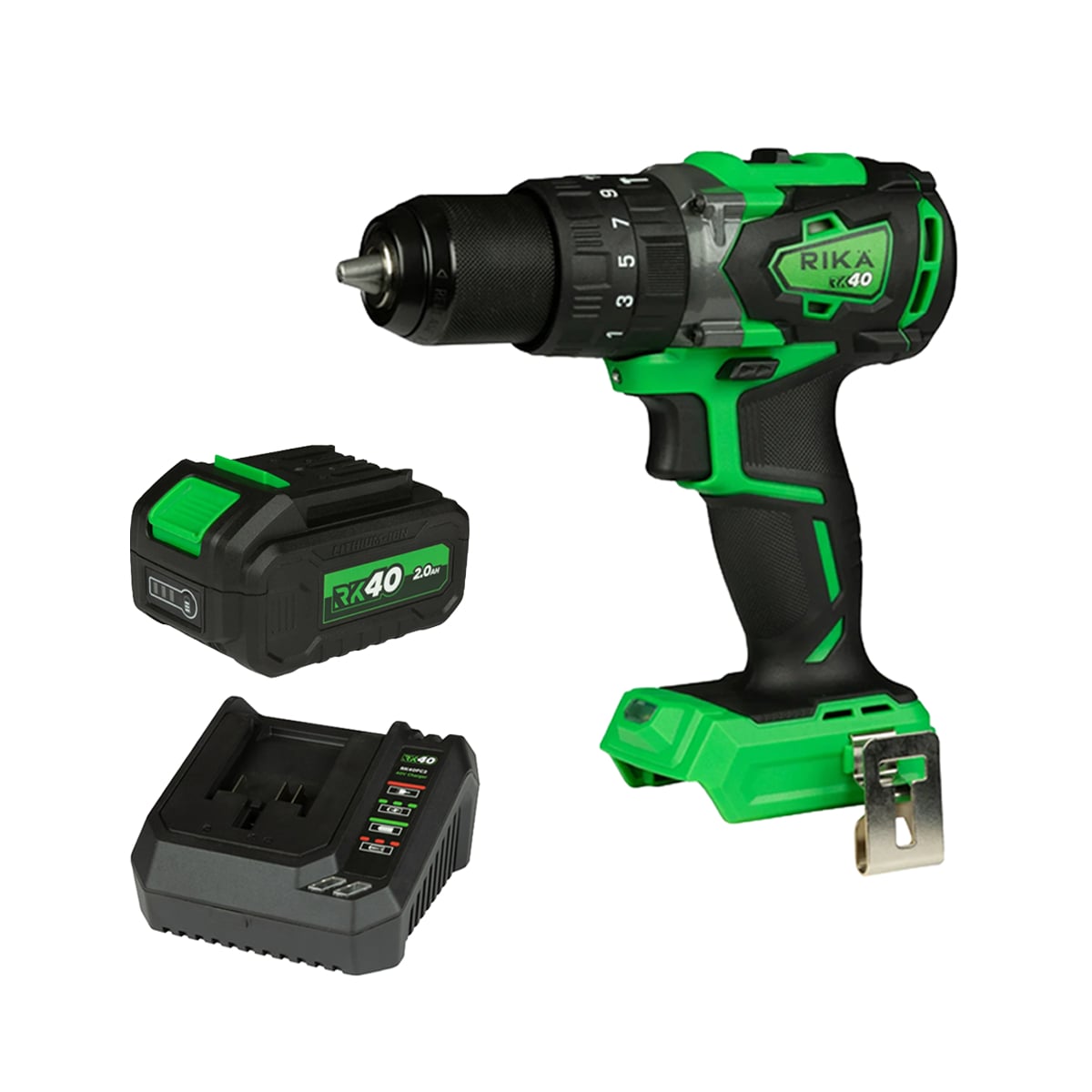 Rikä RK40 40V Compact Combi Drill Kit | 79Nm | 2Ah Battery and Charger